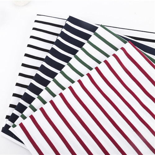 Garn gefärbt Single Jersey Stoff Custom Baumwolle Streifen Strick Material für T-Shirt