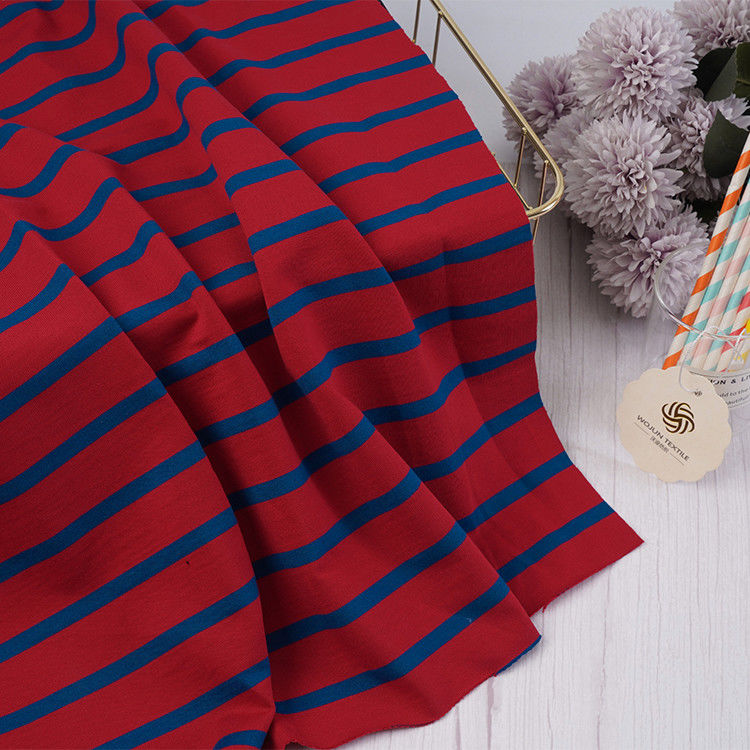 Französische Breiten-reine Baumwolle Terry Blue And Red Stripe-Gewebe-200cm für Hoodie