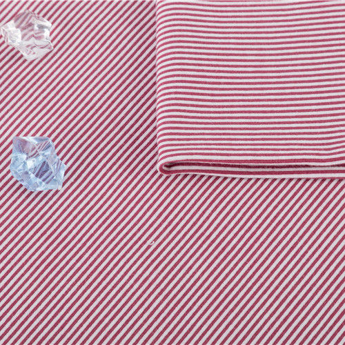 gestreifte 40S stricken Gewebe-Doppelt-Garn-Weiche maserten reine Baumwolle 200gsm für Sportkleidung