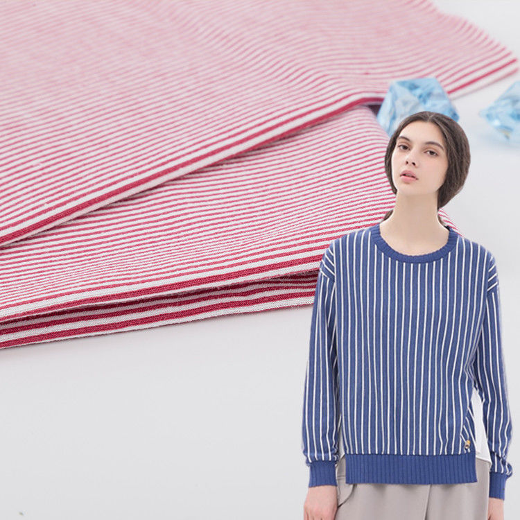 gestreifte 40S stricken Gewebe-Doppelt-Garn-Weiche maserten reine Baumwolle 200gsm für Sportkleidung