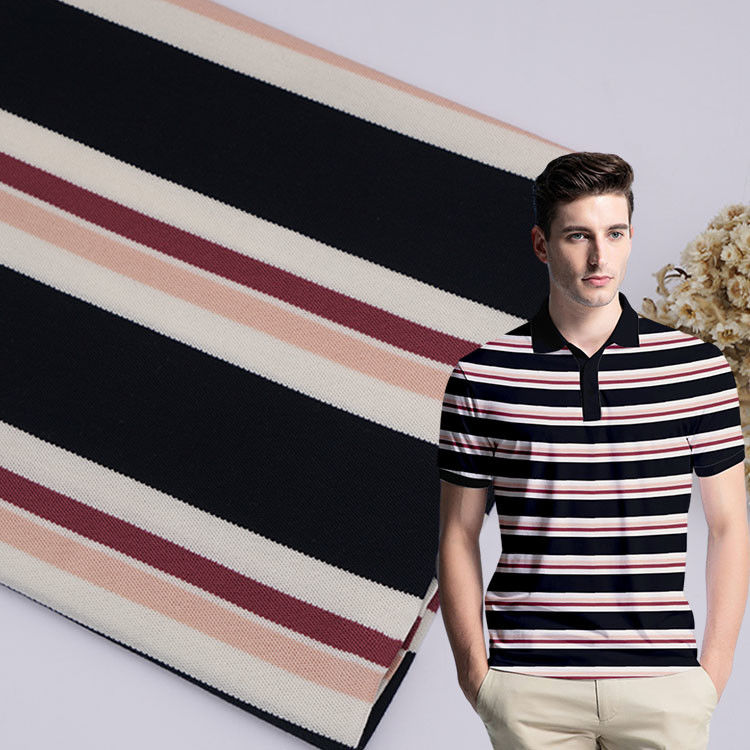Gesund und weich, steif, atmungsaktiv, erfrischend, Lenjing, Modal, gestreiftes Material, Stoff für Polo-Shirt