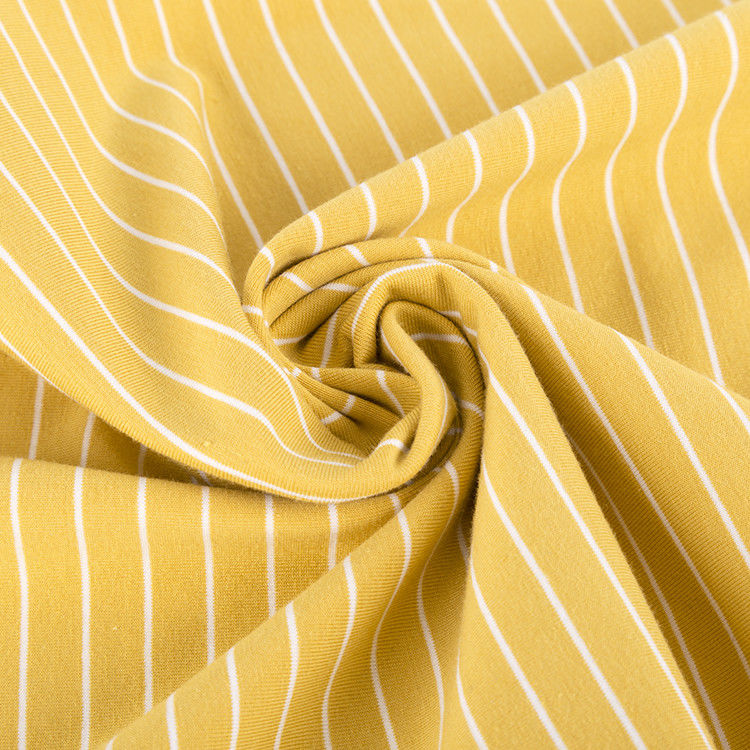 Modisch Komfortabel Plain Jersey gestreiftes Baumwollgewebe Für T-Shirt Hautfreundlich