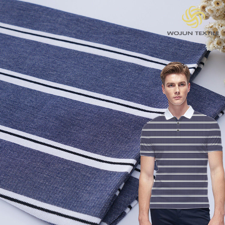 Natürliches Gefühl und gute Textur Komfortabel gestreiftes Strickgewebe für Polo-Shirt