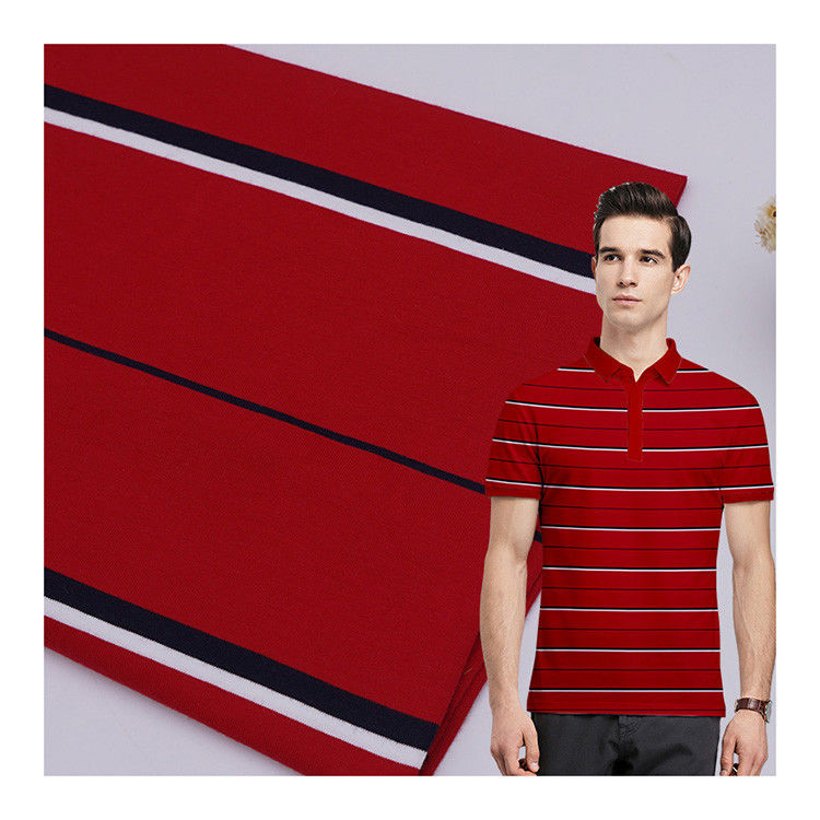 Einfach zu pflegen und natürlich und glatt gestreiftes Strickgewebe für Polo-Shirt