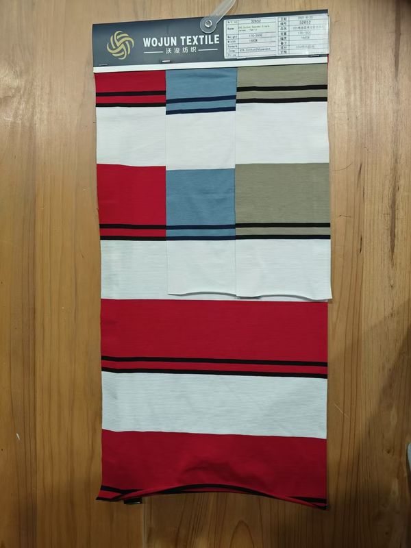Nicht leicht zu verformen und atmungsaktiv und elastisch gestreiftes Strickgewebe für T-Shirt