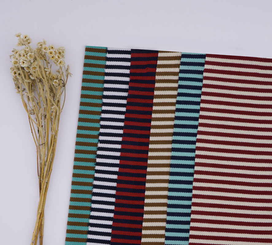 Komfortabel, Hautfreundlich, Faltenfreudig, Knister, gestreiftes Strickgewebe für T-Shirt