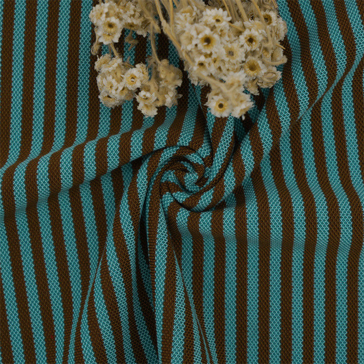 Komfortabel, Hautfreundlich, Faltenfreudig, Knister, gestreiftes Strickgewebe für T-Shirt
