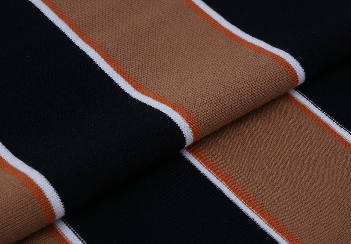 Schweißabsorbierend und erfrischend Hautfreundlich Faltenfeste und knackige gestreifte Strickgewebe für T-Shirts