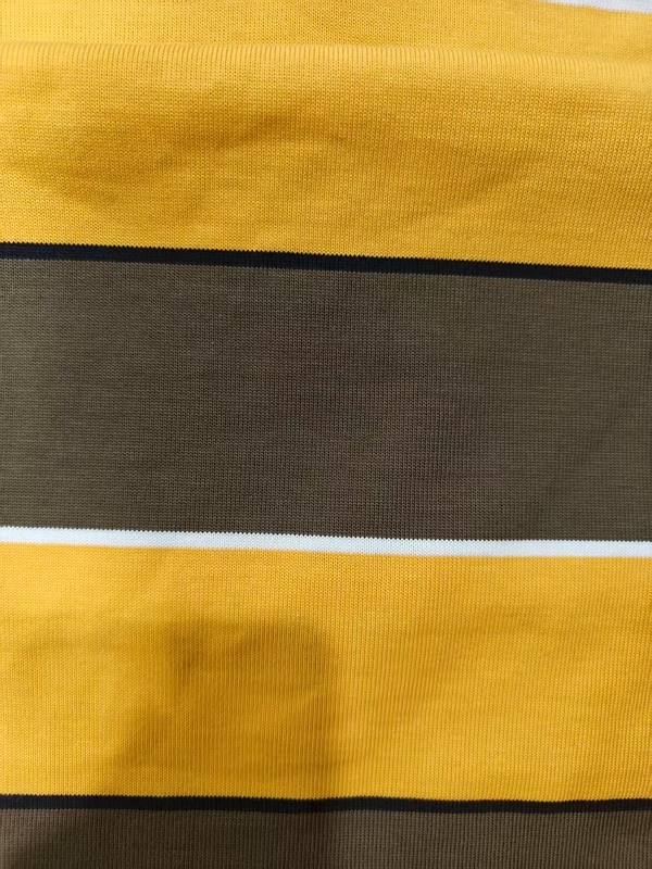 Comfortable And Skin-Friendly High Wear-Resistant Color Fastness Striped Knit Fabric For T-Shirt