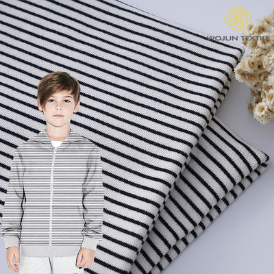 Baumwollgestreiftes Gewebe-Schwarzweiss-Weiche 100% französischer Terry Material 185cm