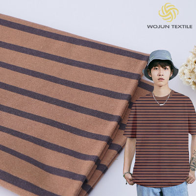 175cm 185gm Rot und Schwarz gestreiftes Gewebe elastische Baumwolle T-Shirt Material