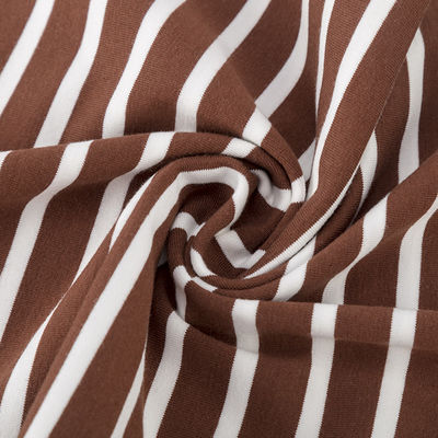 gestreifte 190gsm stricken Gewebe-Garn färbten reine Baumwollbreathable T-Shirt Stoff