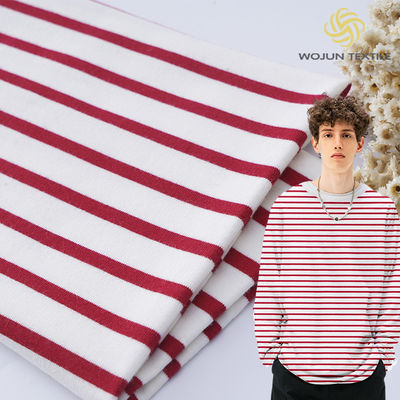 Gestreiftes Baumwollgewebe 185cm kämmend, spinnen Sie gefärbtes Sweatshirt-Material
