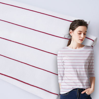 Ein guter Preis. Ökofreundliches Baumwollgewebe mit Streifen 225 gm Lycra Rib Textur Online