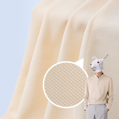 Doppelte Garn-Baumwollpikee-Gewebe-Falten-beständiges reines Farbt-shirt Material