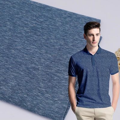Hautfreundliche Baumwolle Pique Stoff 21S 190gsm Verschleißfeste gekämmte Dehnung Textur
