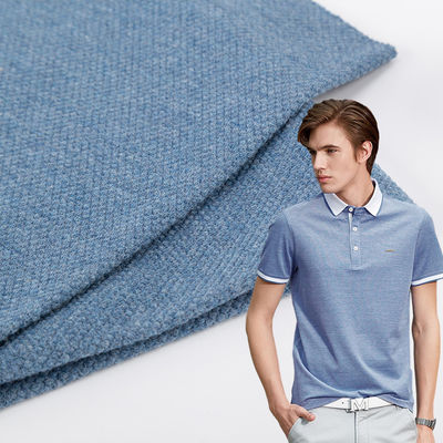 Ein guter Preis. Mehrfarben-fester gesponnener Garn gefärbter Pikee-Stoff Polo Shirt Cotton Fabrics 40S Online