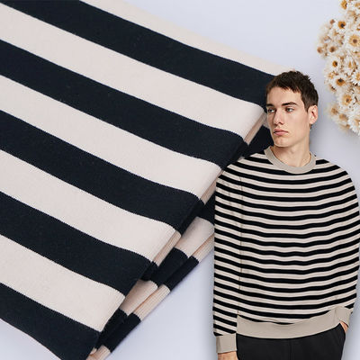 Schweiß absorbierende Baumwolle Französisch Terry Stoff gestreiftes Strickgewebe für Hoodie