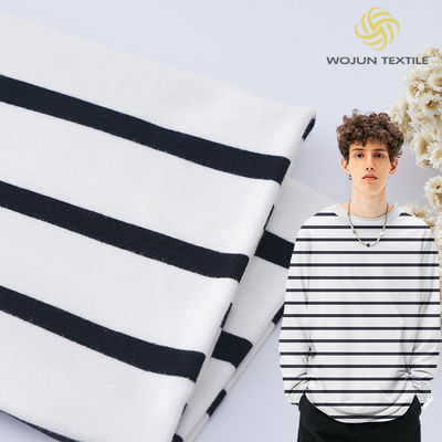 Ein guter Preis. Dauerhaftes Doppelt-Garn Baumwollfranzose-Terry Fabrics 225g 32S streifte Lycra-Beschaffenheit Online