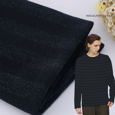 Kämmen von Baumwollgewebe 21S 330g Stretchy Striped Strick Material