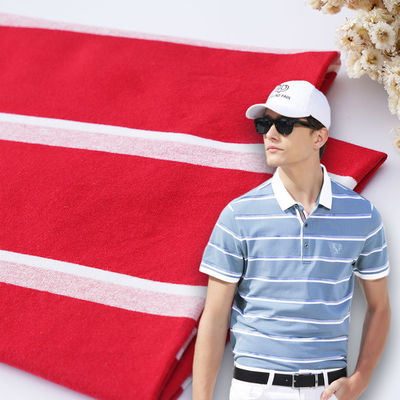 Einfache und atmungsaktive Lycra-Polo-Shirt aus Baumwollstoff Streifenmuster