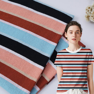 Ein guter Preis. Schweiß absorbieren und auffrischen Streifenbaumwollstoff für T-Shirts Online