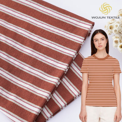 Gute Textur Ramie gestreifter Baumwoll-Jersey 190gm Strick gecommtem Baumwollgewebe für Casual Shirt