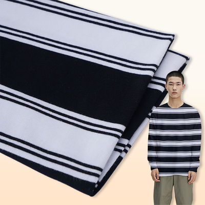 Dauerhafte und atmungsaktive Baumwolle Doppelgarne gestreiftes Baumwollgewebe für T-Shirts