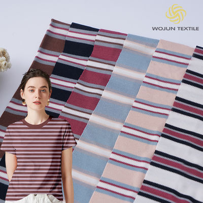 Ein guter Preis. Feuchtigkeitsabsorbierendes, atmungsaktives, glattes, gestreiftes Strickgewebe für T-Shirts Online