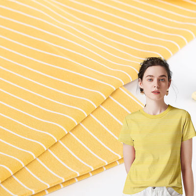 Modisch Komfortabel Plain Jersey gestreiftes Baumwollgewebe Für T-Shirt Hautfreundlich