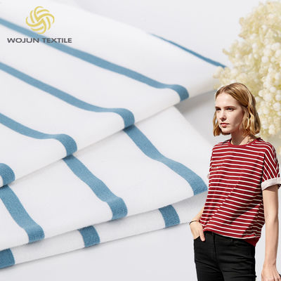 Atmungsaktive Feuchtigkeitsabsorptionsmittel gestreiftes Baumwollgewebe Komfortable Textur für T-Shirt