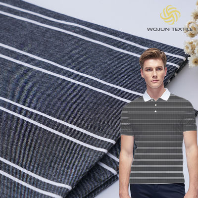 Ein guter Preis. Unterstützen Sie die Anpassung und stilvolle umweltfreundliche und hautfreundliche gestreifte Strickgewebe für Polo-Shirt Online
