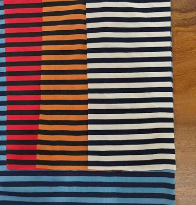 Ein guter Preis. Anti-Pilling und nicht leicht verformbar weicher Baumwolle Streifenstoff Stoff für T-Shirt Online