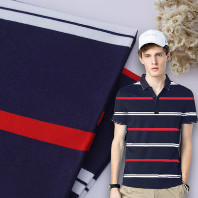Dauerhafte und hautfreundliche Natur- und Umweltschutz-freundliche gestreifte Strickstoffe für Polohemden