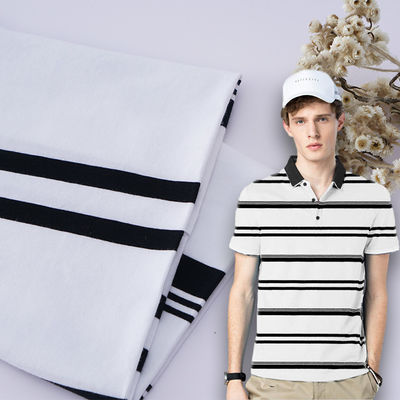 Elastische und natürliche und bequeme und atmungsaktive gestreifte Strickstoffe für Polohemden