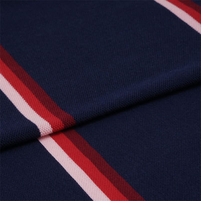 Ein guter Preis. Gute Beschaffenheit Atmungserhaltbares und verschleißfestes gestreiftes Strickgewebe für Polohemden Online