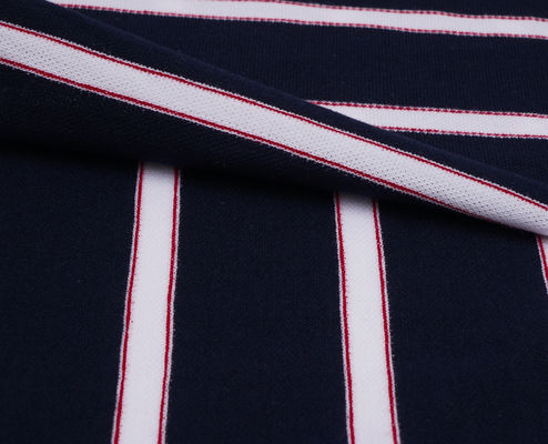 Ein guter Preis. Atmungsaktive und komfortable und knackige und verschleißbeständige gestreifte Strickstoffe für Polohemden Online