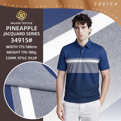 Ein guter Preis. Business Casual Serie: 97/3 Baumwolle Spandex Ananas Knusprig und atmungsaktive Textur gestreiftes Material Stoff für Polo Shirt Online
