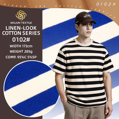 Ein guter Preis. Gute Textur und Komfort Gesund gestreiftes Baumwollgewebe für Polo-Shirt Online