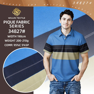 Ein guter Preis. 190cm gestreiftes Baumwoll-Piqué-Gewebe: Garngefärbter Stretch für moderne Polos Online