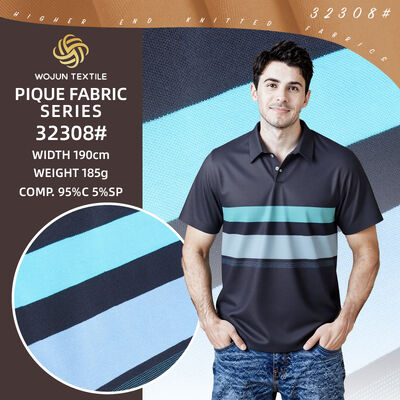 Ein guter Preis. 190cm gestreiftes Baumwoll-Piqué-Gewebe: Garngefärbter Stretch für moderne Polos Online