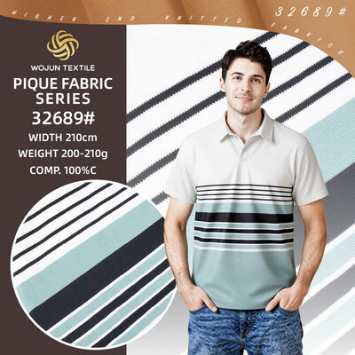 Ein guter Preis. 190cm gestreiftes Baumwoll-Piqué-Gewebe: Garngefärbter Stretch für moderne Polos Online