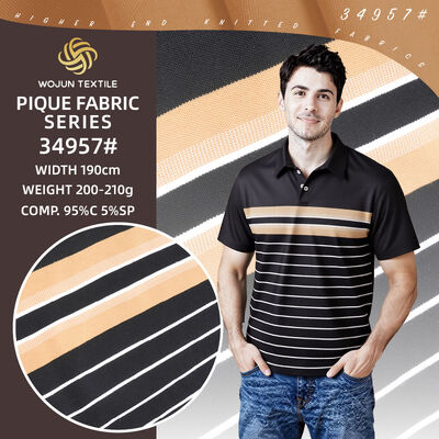 Ein guter Preis. 190cm gestreiftes Baumwoll-Piqué-Gewebe: Garngefärbter Stretch für moderne Polos Online
