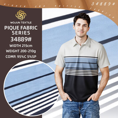 Ein guter Preis. Strippige Baumwoll-Pike-Stoffe: 190cm Breite 95/5 Stretch für Polos Online
