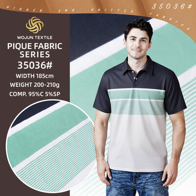 Ein guter Preis. Strippige Baumwoll-Pike-Stoffe: 190cm Breite 95/5 Stretch für Polos Online