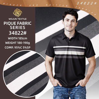 Ein guter Preis. Strippige Baumwoll-Pike-Stoffe: 190cm Breite 95/5 Stretch für Polos Online