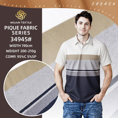 Ein guter Preis. Premium gestreifter Baumwoll-Pike-Textil: Die 95% Baumwolle 5% Spandex-Lösung für kundenspezifische Polo Online