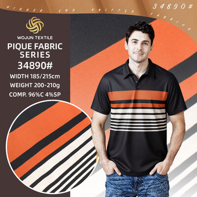Ein guter Preis. Premium gestreifter Baumwoll-Pike-Textil: Die 95% Baumwolle 5% Spandex-Lösung für kundenspezifische Polo Online